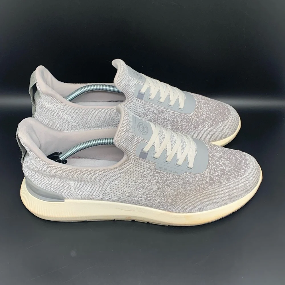 Peter Millar Hyperlight Apollo Moon Gray Knit Slip-On‎ Shoes Men's Sz 12